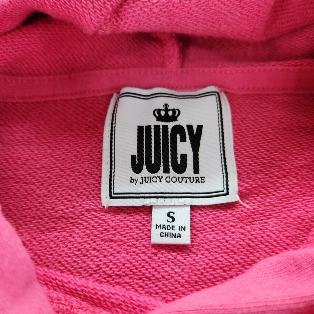 Juicy Couture Challengers Womens Small Preppy Pink Pullover Sweatshirt Hoodie - Picture 3 of 11